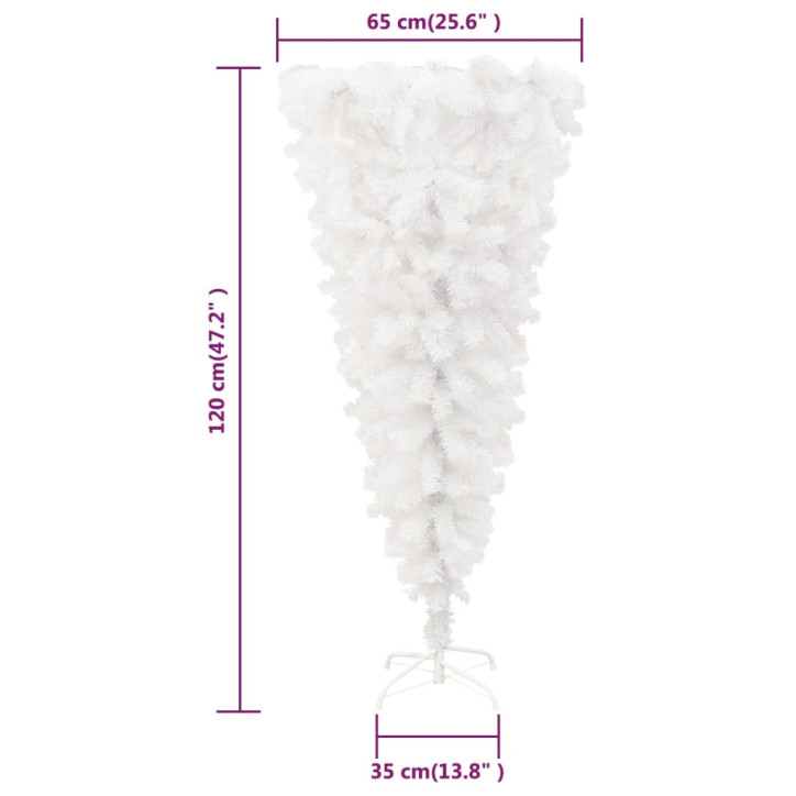 Apversta dirbtinė Kalėdų eglutė su stovu, balta, 120cm