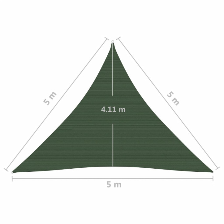 Uždanga nuo saulės, tamsiai žalia, 5x5x5m, HDPE, 160g/m²