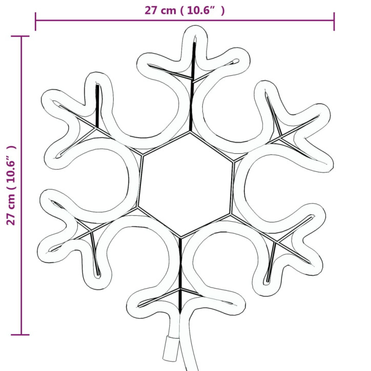 Kalėdinės dekoracijos snaigės su LED, 3vnt., 27x27cm