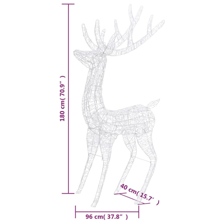 Kalėdinės dekoracijos elniai, 2vnt., 180cm, akrilas, 250 LED