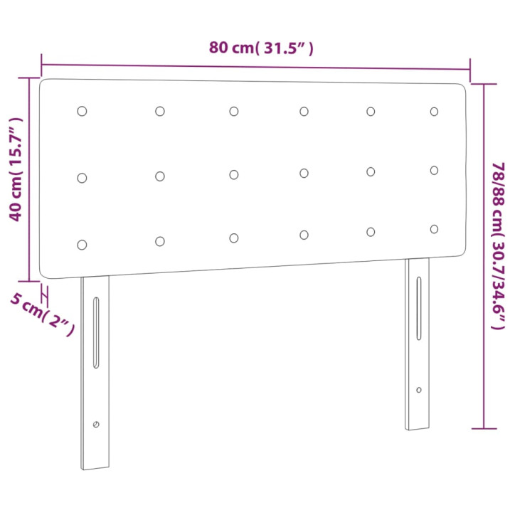 Galvūgalis su LED, šviesiai pilkas, 80x5x78/88cm, aksomas