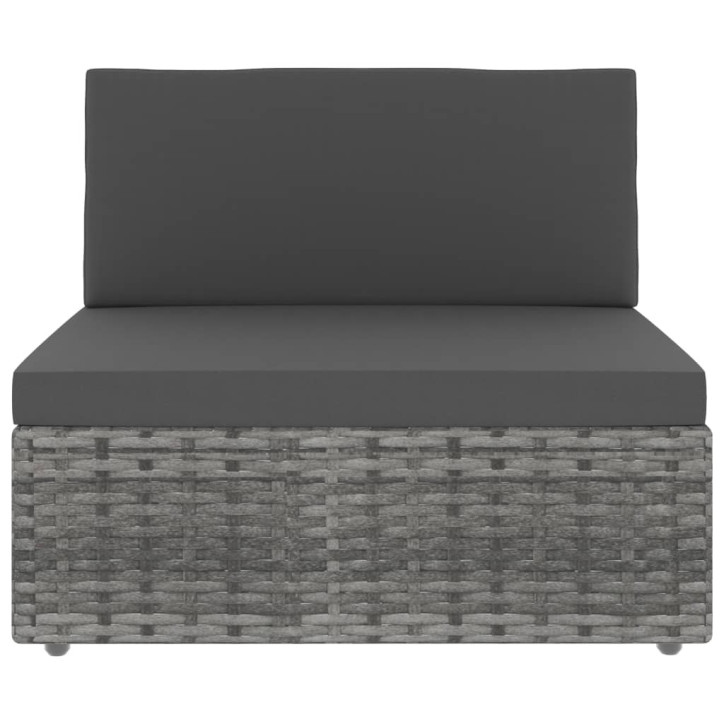 Modulinė dvivietė sofa, pilkos spalvos, poliratanas