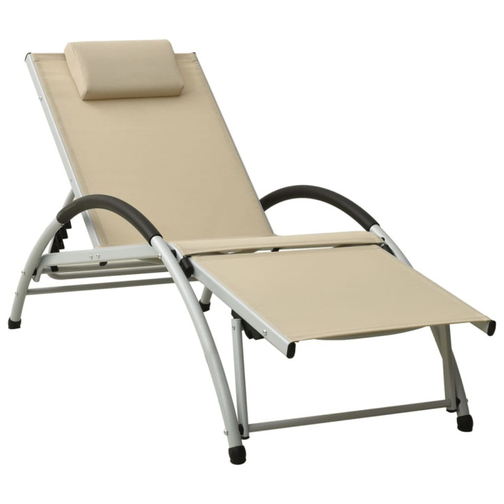 310530  Sun Lounger with Pillow Textilene Cream