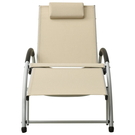 310530  Sun Lounger with Pillow Textilene Cream