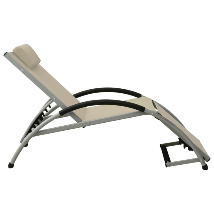 310530  Sun Lounger with Pillow Textilene Cream