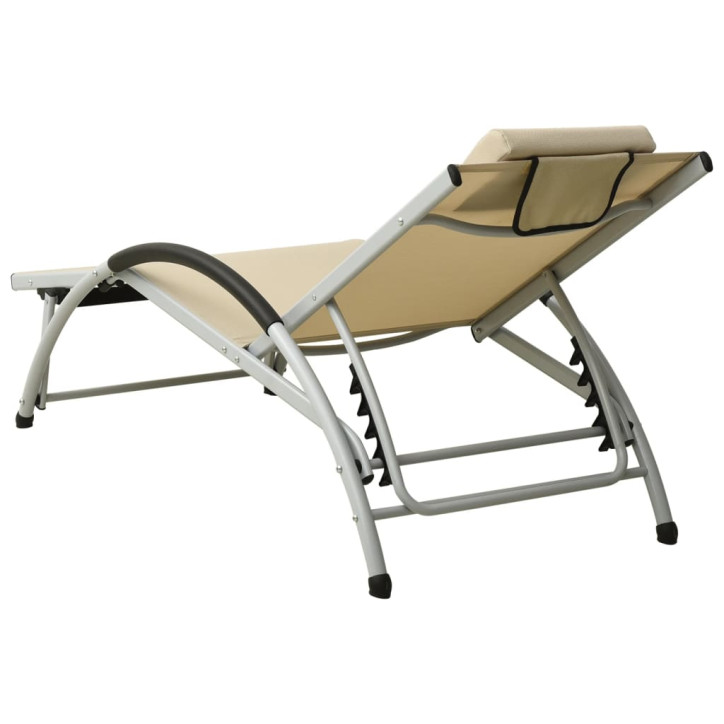 310530  Sun Lounger with Pillow Textilene Cream