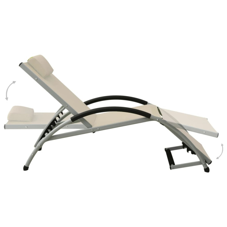 310530  Sun Lounger with Pillow Textilene Cream