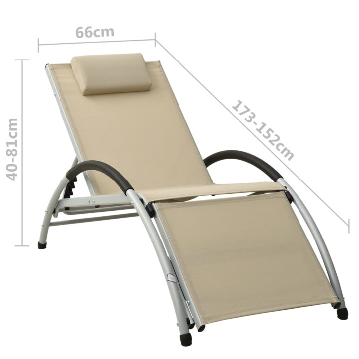 310530  Sun Lounger with Pillow Textilene Cream