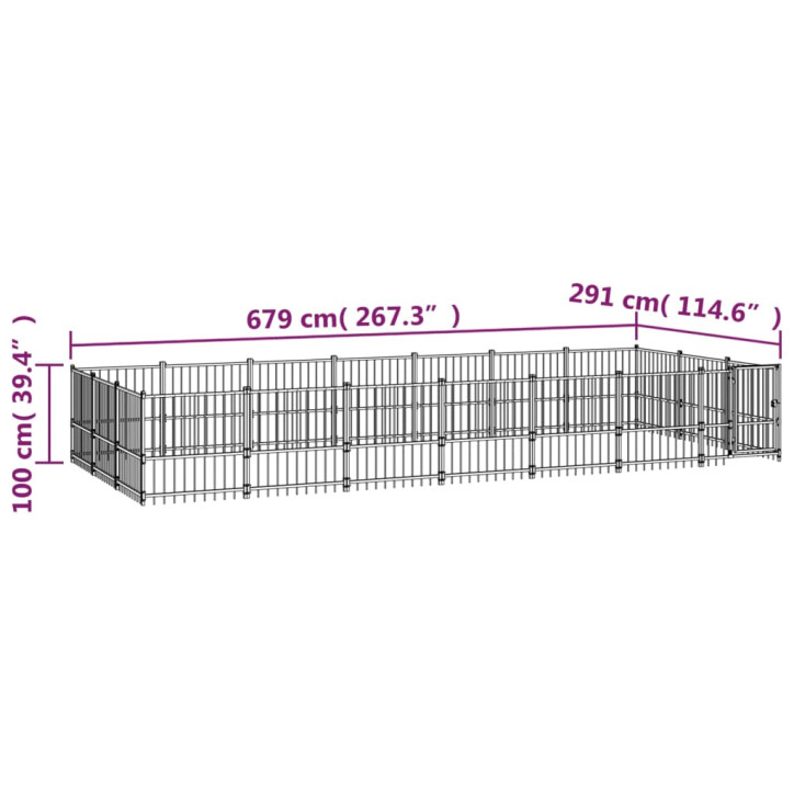 Lauko voljeras šunims, plienas, 19,76m²