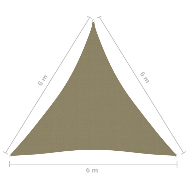 Uždanga nuo saulės, kreminė, 6x6x6m, oksfordo audinys, trikampė