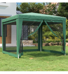 Proginė palapinė su 4 tinklinėmis sienomis, žalia, 3x3m, HDPE