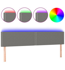 Galvūgalis su LED, tamsiai pilkas, 180x5x78/88cm, audinys