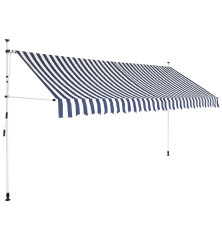 Rankiniu būdu ištraukiama markizė, mėlyni/balti dryžiai, 350cm