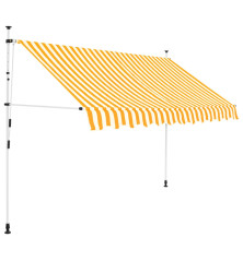 Rankiniu būdu ištraukiama markizė, oranžiniai/balti dryžiai, 300cm