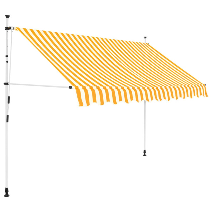 Rankiniu būdu ištraukiama markizė, oranžiniai/balti dryžiai, 300cm