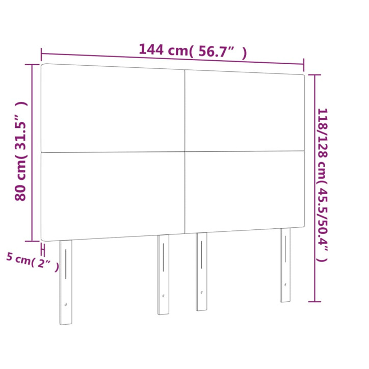 Galvūgalis su LED, tamsiai rudos spalvos, 144x5x118/128cm