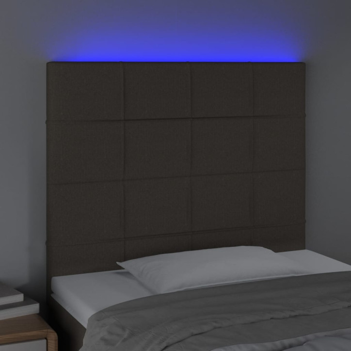 Galvūgalis su LED, taupe spalvos, 80x5x118/128cm, audinys