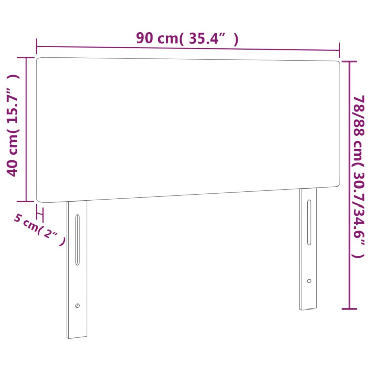 Galvūgalis su LED, tamsiai pilkas, 90x5x78/88cm, audinys