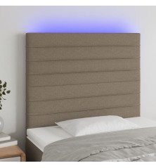 Galvūgalis su LED, taupe spalvos, 100x5x118/128cm, audinys