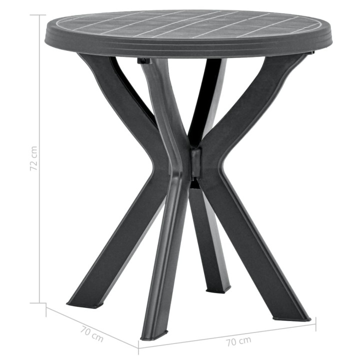 Bistro staliukas, antracito spalvos, plastikas, 70cm skersmens