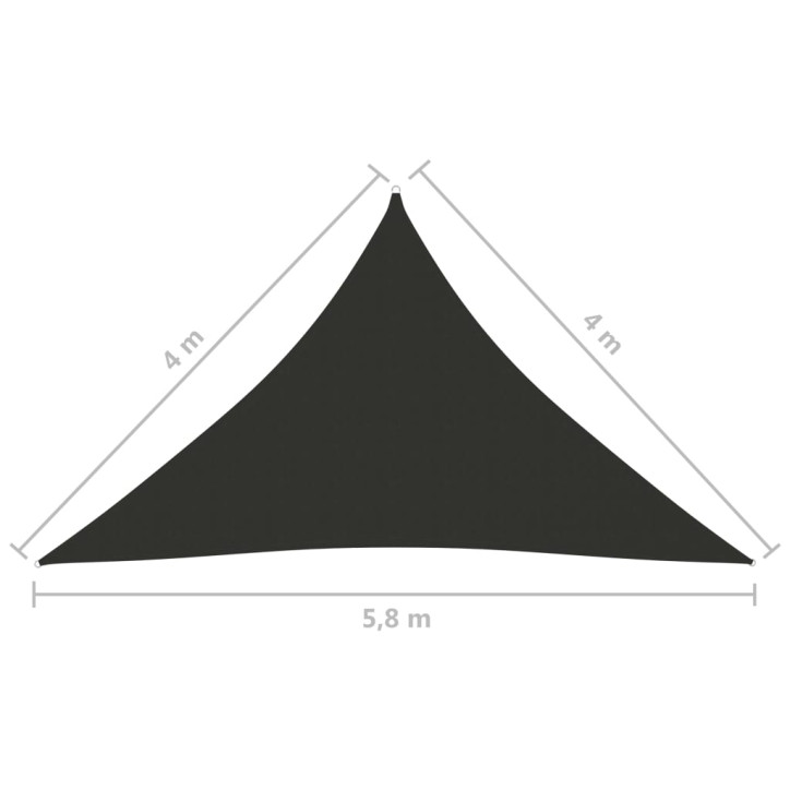 Uždanga nuo saulės, antracito, 4x4x5,8m, oksfordo audinys, trikampė