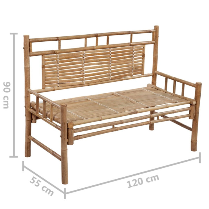 Sodo suoliukas su pagalvėle, 120cm, bambukas (41504+314080)