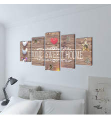 Fotopaveikslas su Užrašu "Home Sweet Home" ant Drobės 100 x 50 cm