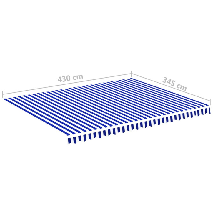 Pakaitinis audinys markizei, mėlynos ir baltos spalvos, 4,5x3,5