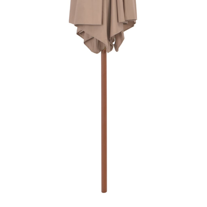 Lauko skėtis su mediniu stulpu, taupe spalvos, 270 cm