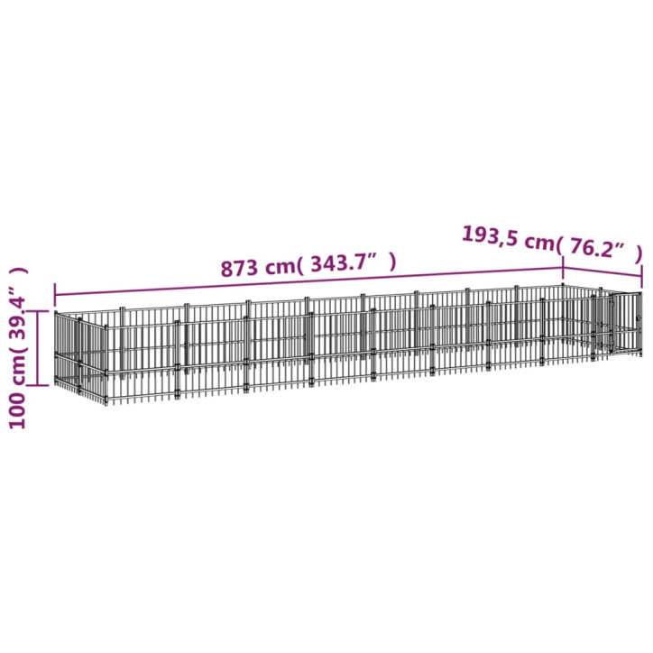 Lauko voljeras šunims, plienas, 16,89m²