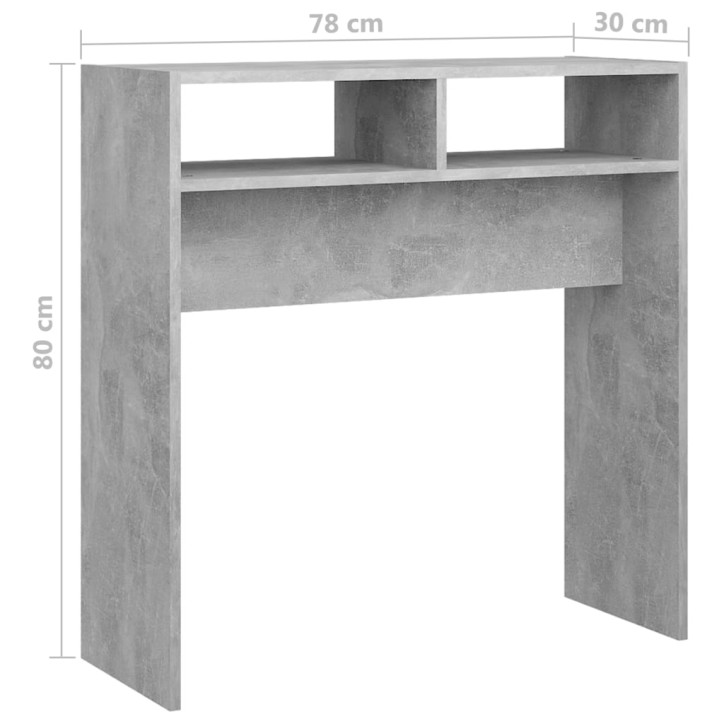 Konsolinis staliukas, betono pilkos spalvos, 78x30x80cm, MDP