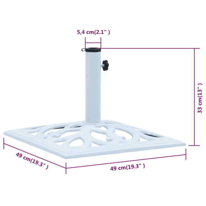 Skėčio pagrindas, baltos spalvos, ketus, 12kg, 49cm