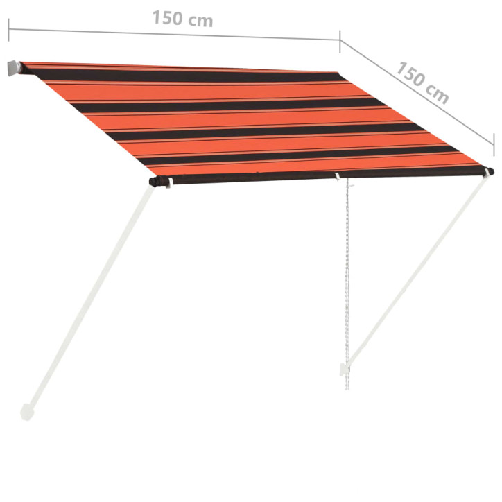 Ištraukiama markizė, oranžinės ir rudos spalvos, 150x150cm