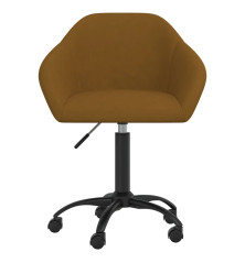 Pasukama biuro kėdė, rudos spalvos, aksomas (330553)