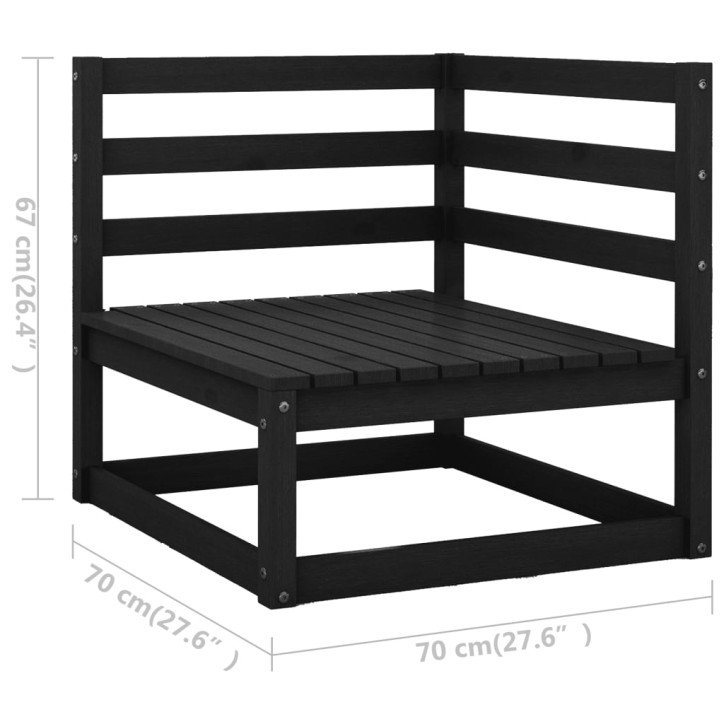 Keturvietė sodo sofa su pagalvėlėmis, pušies medienos masyvas