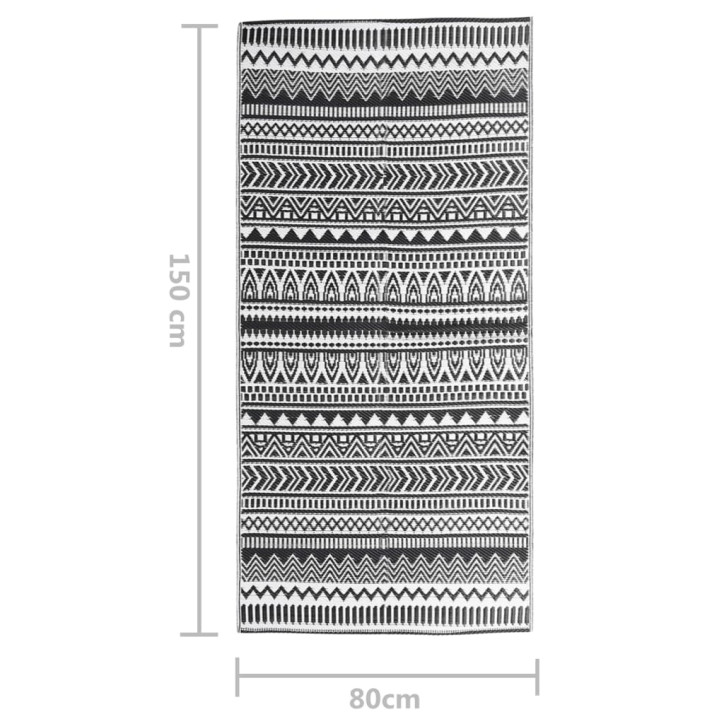 Lauko kilimas, juodos spalvos, 80x250cm, PP