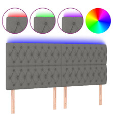 Galvūgalis su LED, tamsiai pilkas, 180x7x118/128cm, audinys