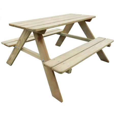 Vaikiškas iškylos stalas 89x89,6x50,8cm, pušies mediena