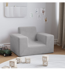 Vaikiška sofa, šviesiai pilkos spalvos, minkštas pliušas