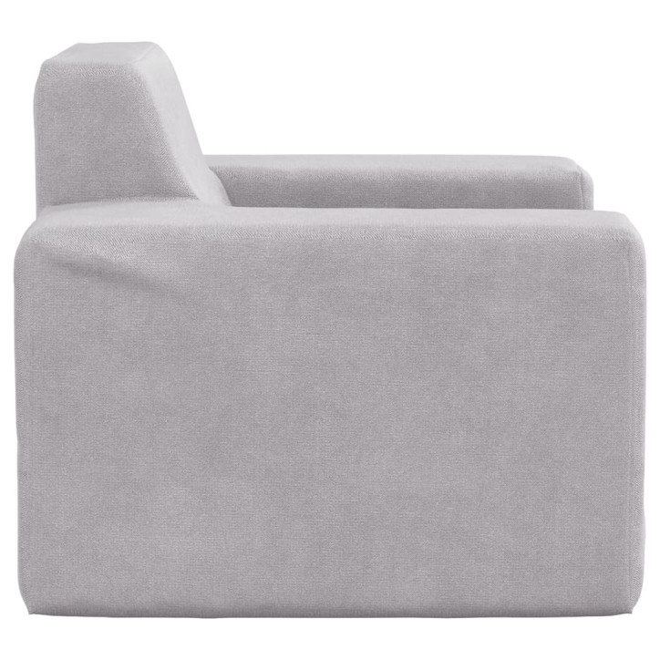 Vaikiška sofa, šviesiai pilkos spalvos, minkštas pliušas