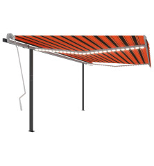 Rankiniu būdu ištraukiama markizė su LED, oranžinė/ruda, 4x3m