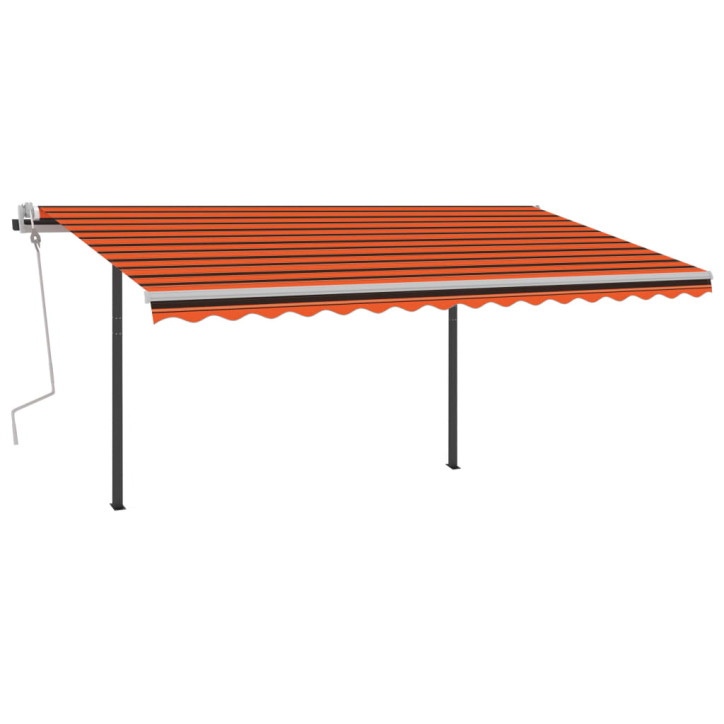 Rankiniu būdu ištraukiama markizė su LED, oranžinė/ruda, 4x3m