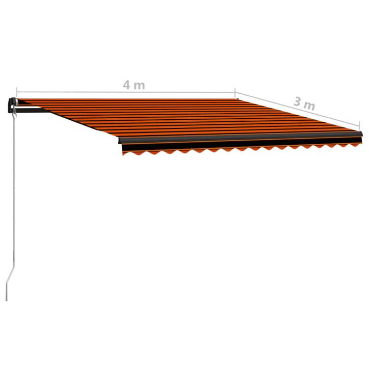 Rankiniu būdu ištraukiama markizė, oranžinė ir ruda, 400x300cm