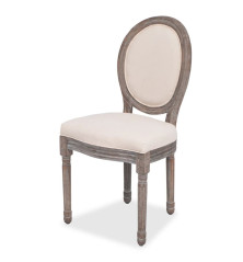 Valgomojo kėdės, 2 vnt., kreminės, audinys