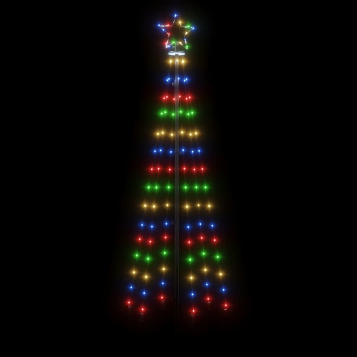 Kalėdų eglutė su kuoliuku, įvairių spalvų, 108LED, 180cm