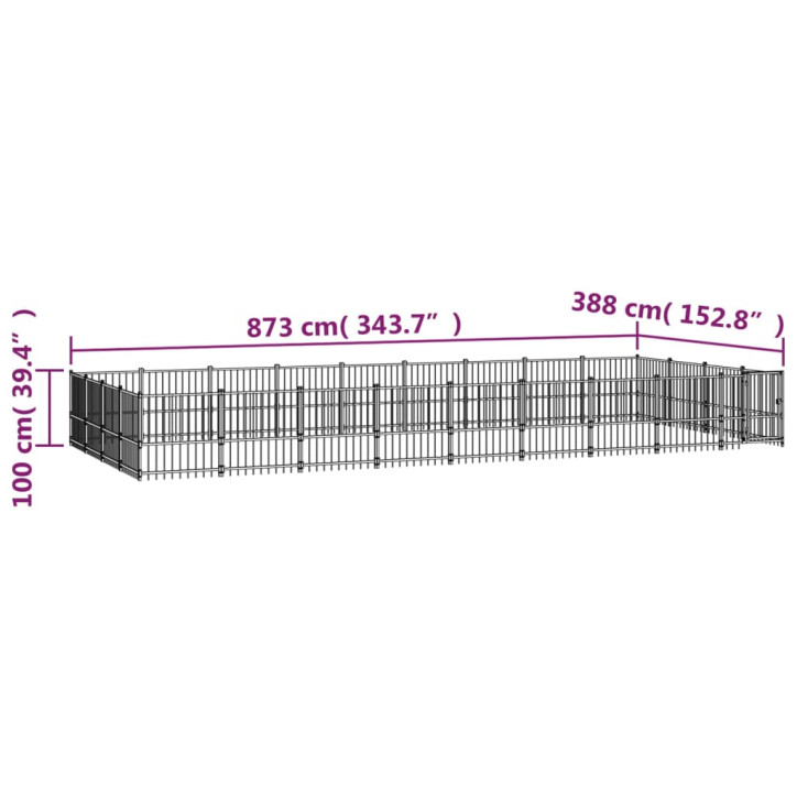 Lauko voljeras šunims, plienas, 33,87m²