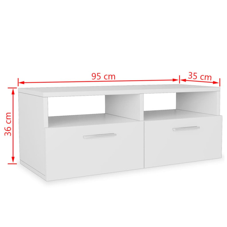 VidaXL 2 TV spintelės, med. drožlių plokštė, 95x35x36cm, ąž. ir balta