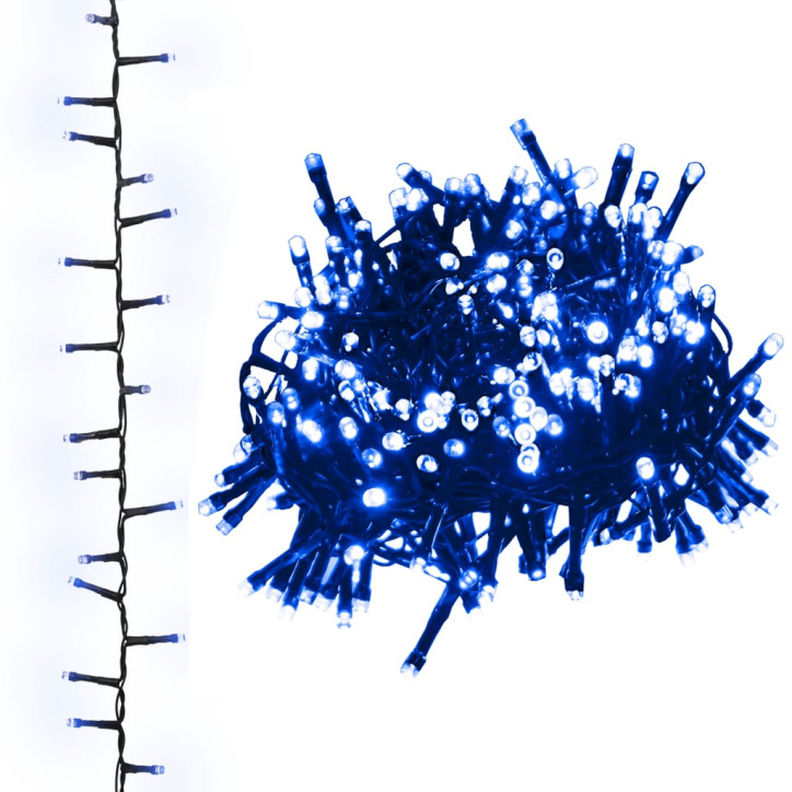 Smulkių LED lempučių girlianda, 45m, PVC, 2000 mėlynų LED