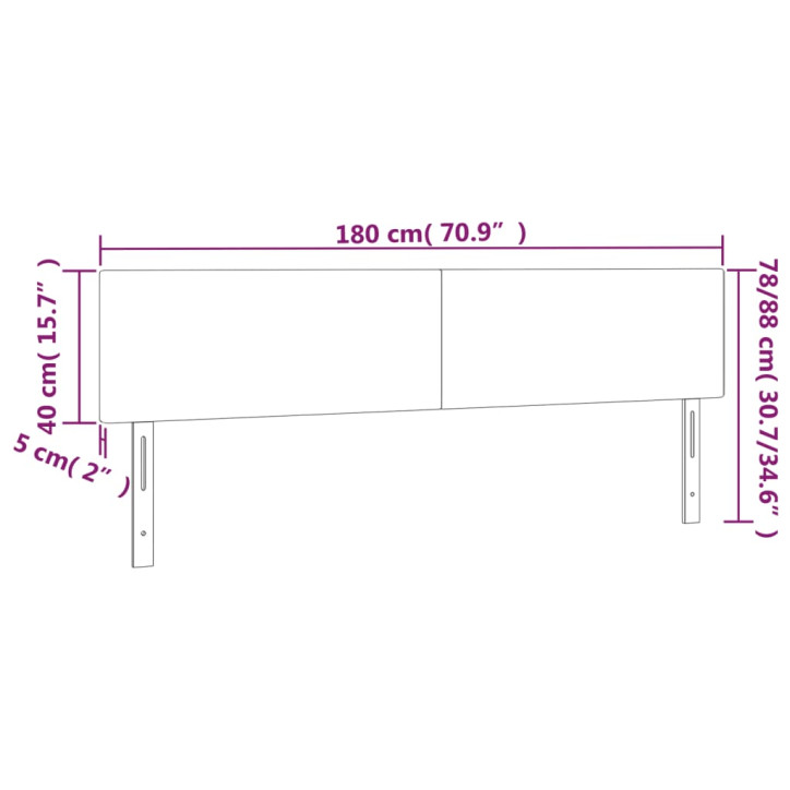 Galvūgalis su LED, tamsiai mėlynas, 180x5x78/88cm, aksomas