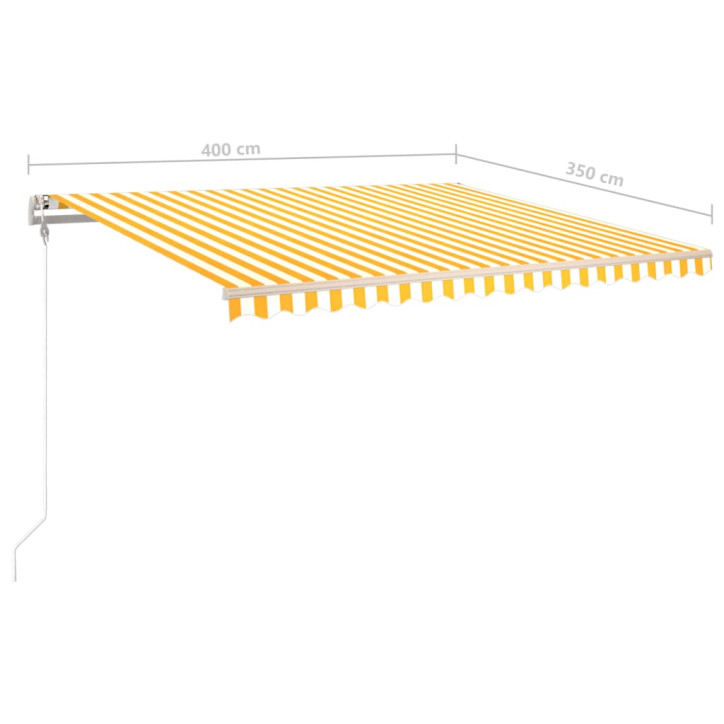 Rankiniu būdu ištraukiama markizė, geltona ir balta, 4x3,5m